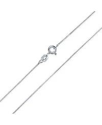 Bling Jewelry Box Chain Link 1MM Thin 10 Gauge Necklace Gold Plated .925 Sterling Silver