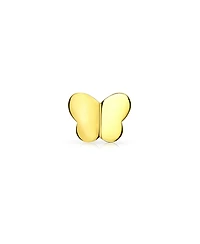 Bling Jewelry Tiny Minimalist Lucky Butterfly Helix Cartilage Ear Lobe Piercing Daith 1 Piece Stud Earring For Women For For 14K Yellow Gold Screw bac