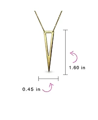 Bling Jewelry Minimalist Triangle Geometric Pendant Necklace Sterling Silver