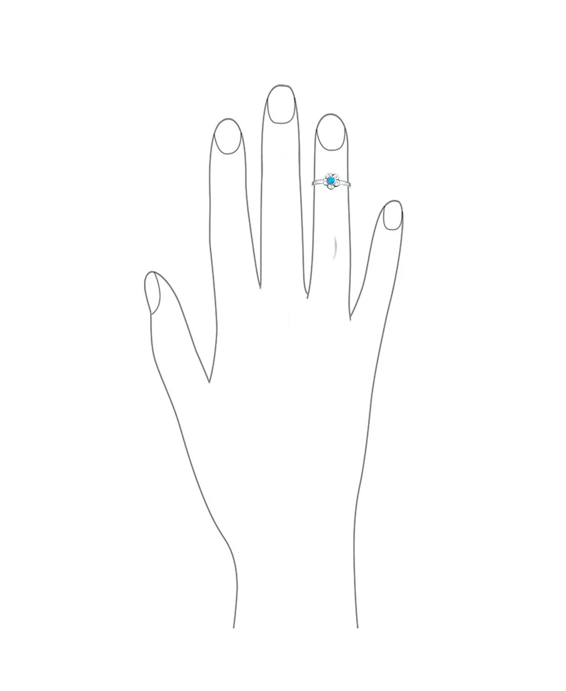 Bling Jewelry Sun Flower Blue Stabilized Turquoise Midi Thin Band Toe Ring Western Jewelry .925 Silver Sterling Adjustable