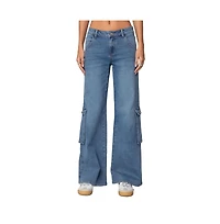 Edikted Women's Lunar Low Rise Cargo Jeans