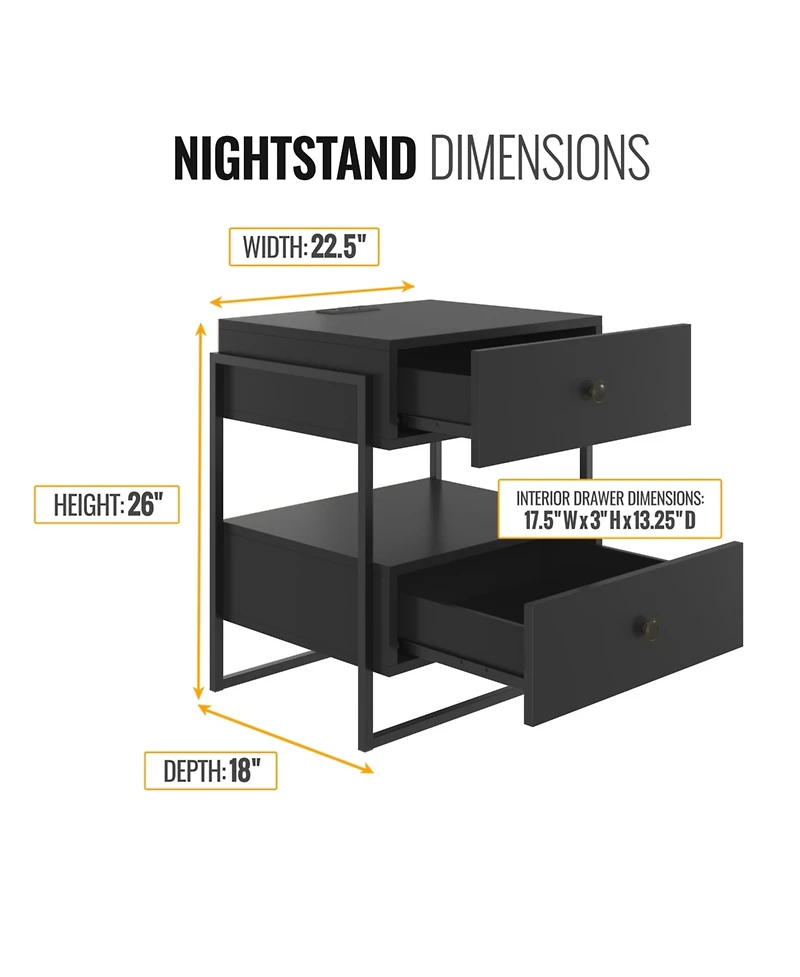 Boyd Sleep Pesaro Nightstand with Usb and Plug
