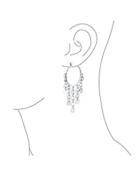 Bling Jewelry Fashion Boho Sequin Coin Dangle Hoop Huggie Earrings Silver Tone Rose Gold Plated