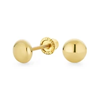 Bling Jewelry Classic Tiny Petite Premium 14K Yellow Gold Round Button Ball Stud Earrings Screw Back 4MM