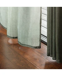 Chanasya Premium 2-Panel Gradient Ombre Faux Belgian Flax Semi Sheer Curtains