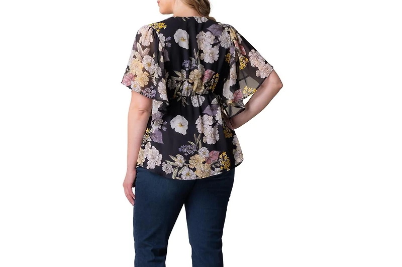 Kiyonna Plus Seaside Serenade Peplum Top