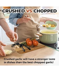 Large Premium Garlic Press Set - Bigger Bowl for
