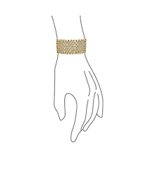 Bling Jewelry Wide Pink Rose Gold Plated White Crystal Encrusted Statement Stretch Bracelet