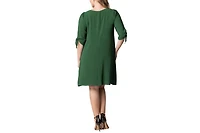 Kiyonna Plus Manhattan Shift Dress with Tie Sleeves