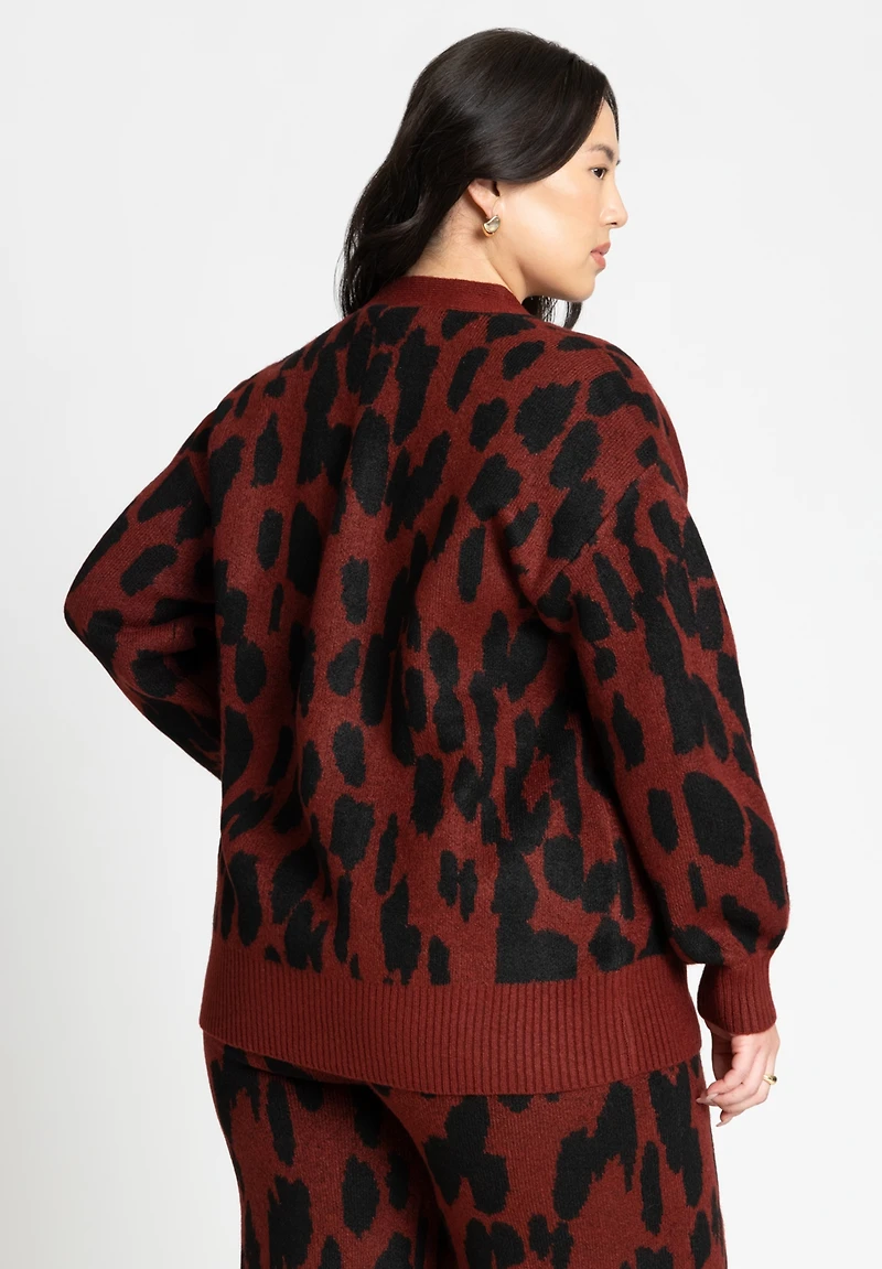 Eloquii Women's Printed Longline Cardigan