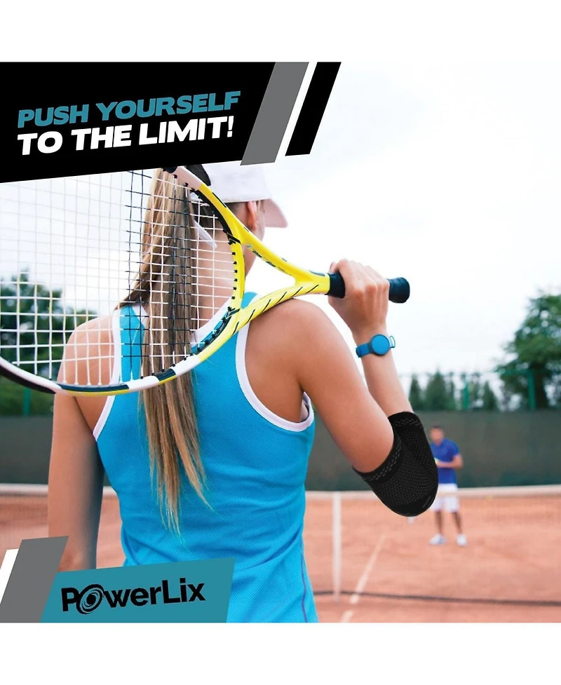 Powerlix Elbow Brace Compression Support for Pain Relief (Pair)