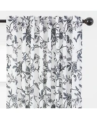 Chanasya Premium 2-Panel Toile Faux Linen Semi Sheer Curtains - 3-in-1 Back Tab, Rod Pocket, Ring Tab- for Windows Living Room Bedroom