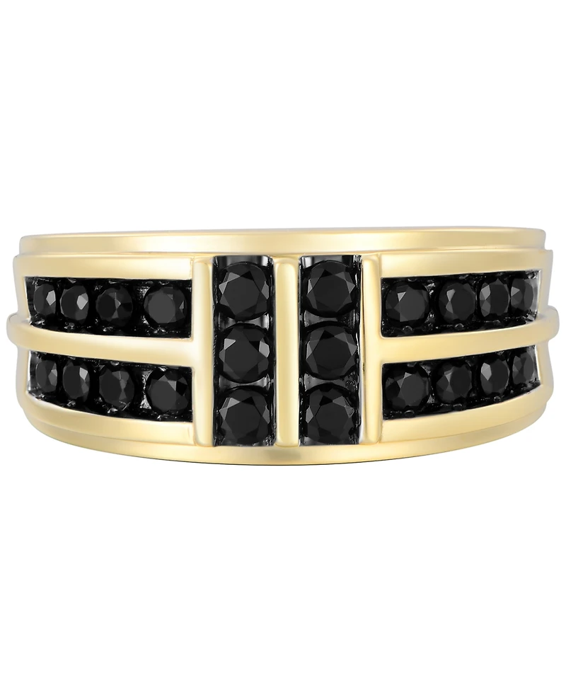 Men's Black Diamond Multirow Channel-Set Ring (1 ct. t.w.) in 10k Gold