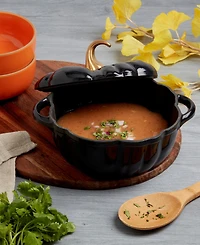 Smith and Clark Iron Works Enameled Cast 2-Qt. Pumpkin Dutch Oven