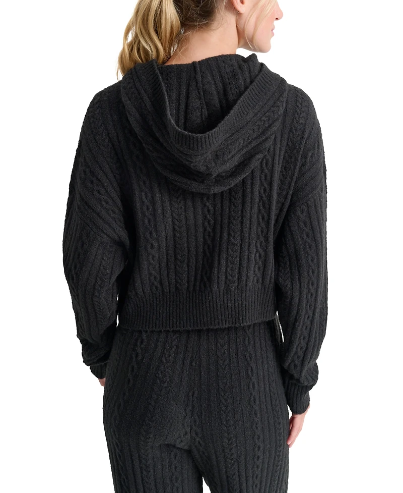 Dkny Sport Women's Cable-Knit Pullover Hooded Sweater