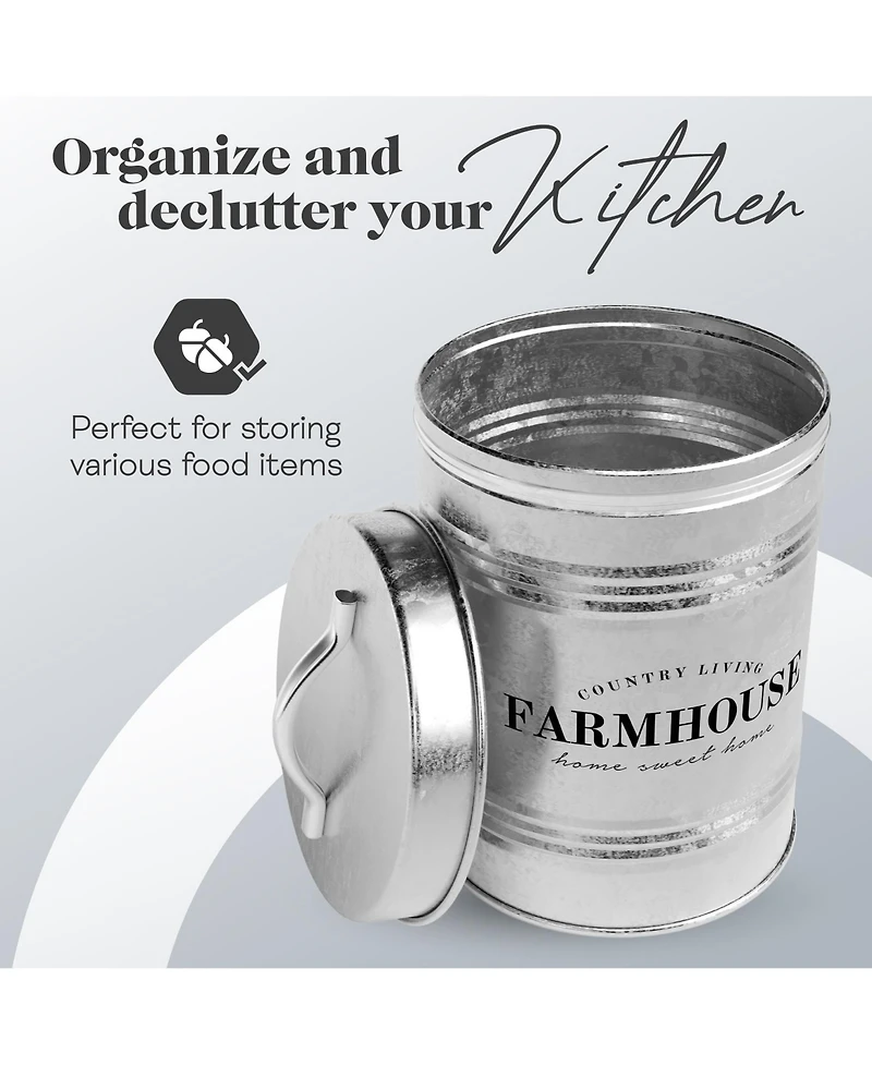 Amici Home Farmhouse Galvanized Metal Canister