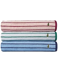 Lacoste Home Centre Mark Cotton Jacquard Stripe Bath Towel, 30" x 52"