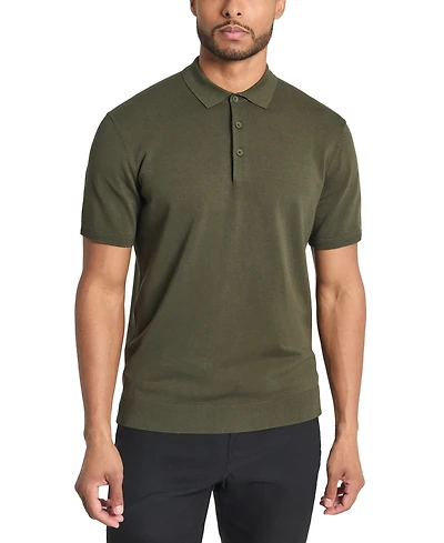 Kennth Cole Men's Slim-Fit 4-Way Stretch Sweater-Knit Polo Shirt
