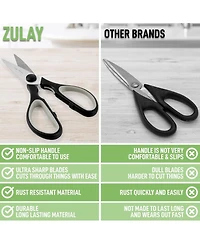 Zulay Kitchen Ultra Sharp Stainless Steel Kitchen Shears With Protective Cover
