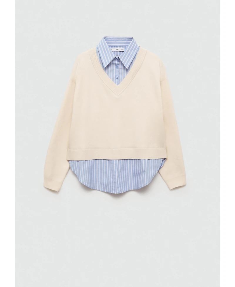 Mango Women's Combined Shirt Sweater