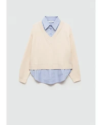 Mango Women's Combined Shirt Sweater
