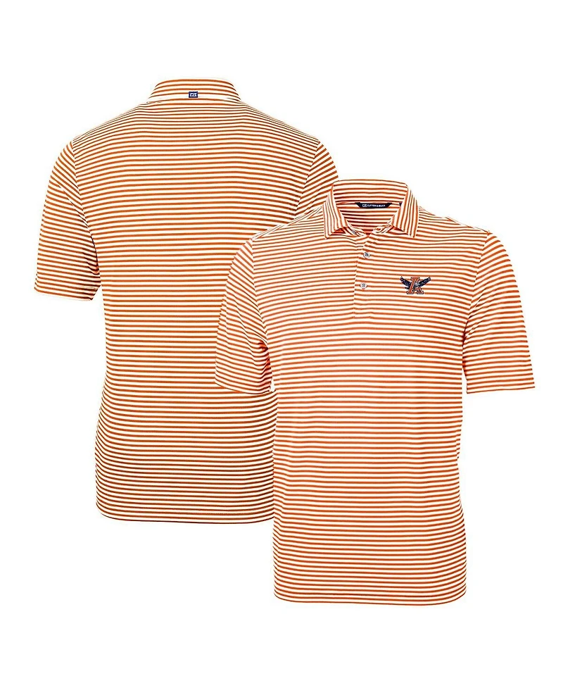 Cutter & Buck Men's Auburn Tigers Throwback Logo Virtue Eco Pique Stripe Polo