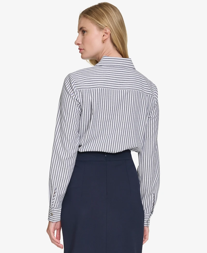 Tommy Hilfiger Women's Strip-Print Button-Front Shirt