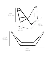 Best Choice Products Outdoor Adjustable Steel Hammock Stand for 9-14ft Hammocks w/ Hooks, Carrying Bag, 450lb Capacity