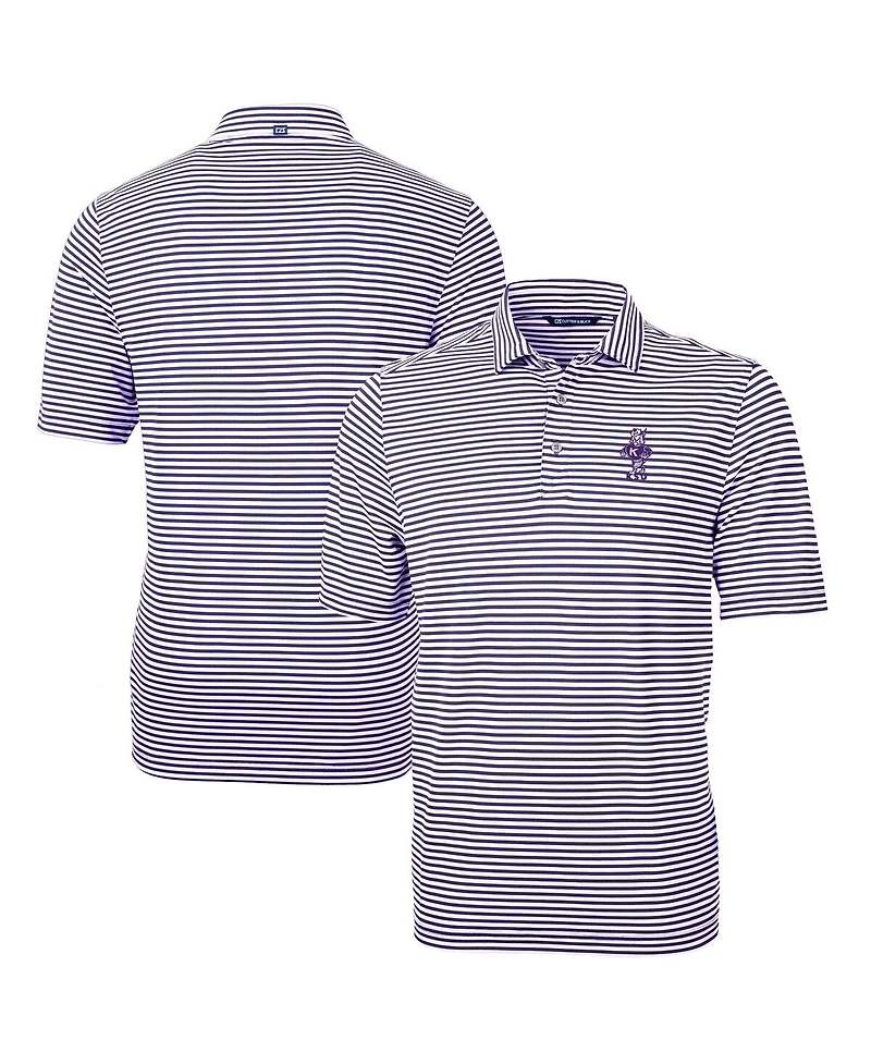 Cutter & Buck Men's Kansas State Wildcats Vault DryTec Virtue Eco Pique Stripe Polo