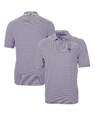 Cutter & Buck Men's Kansas State Wildcats Vault DryTec Virtue Eco Pique Stripe Polo