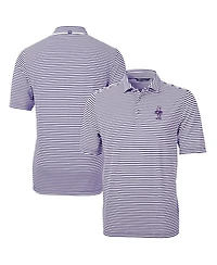 Cutter & Buck Men's Kansas State Wildcats Vault DryTec Virtue Eco Pique Stripe Polo