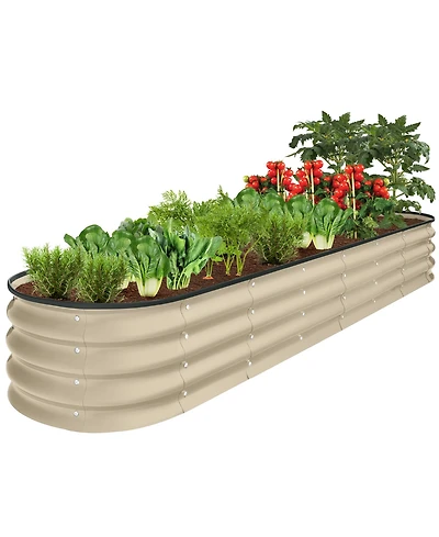 Best Choice Products 8x2x1ft Outdoor Metal Raised Oval Garden Bed, Planter Box for Vegetables, Flowers
