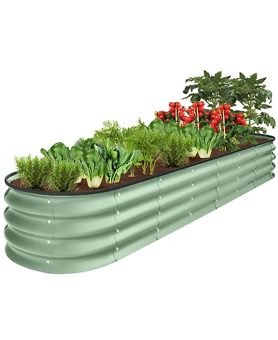 Best Choice Products 8x2x1ft Outdoor Metal Raised Oval Garden Bed, Planter Box for Vegetables, Flowers
