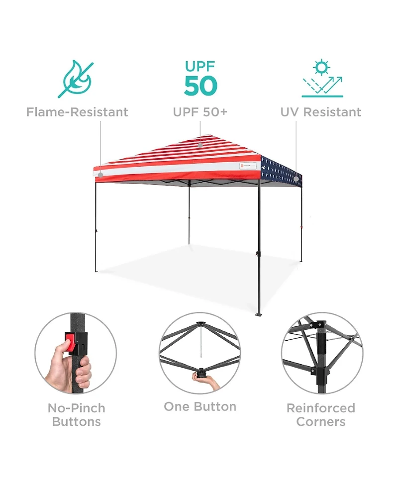Best Choice Products 8x8ft Easy Setup Pop Up Canopy w/ 1-Button Setup, Wheeled Case