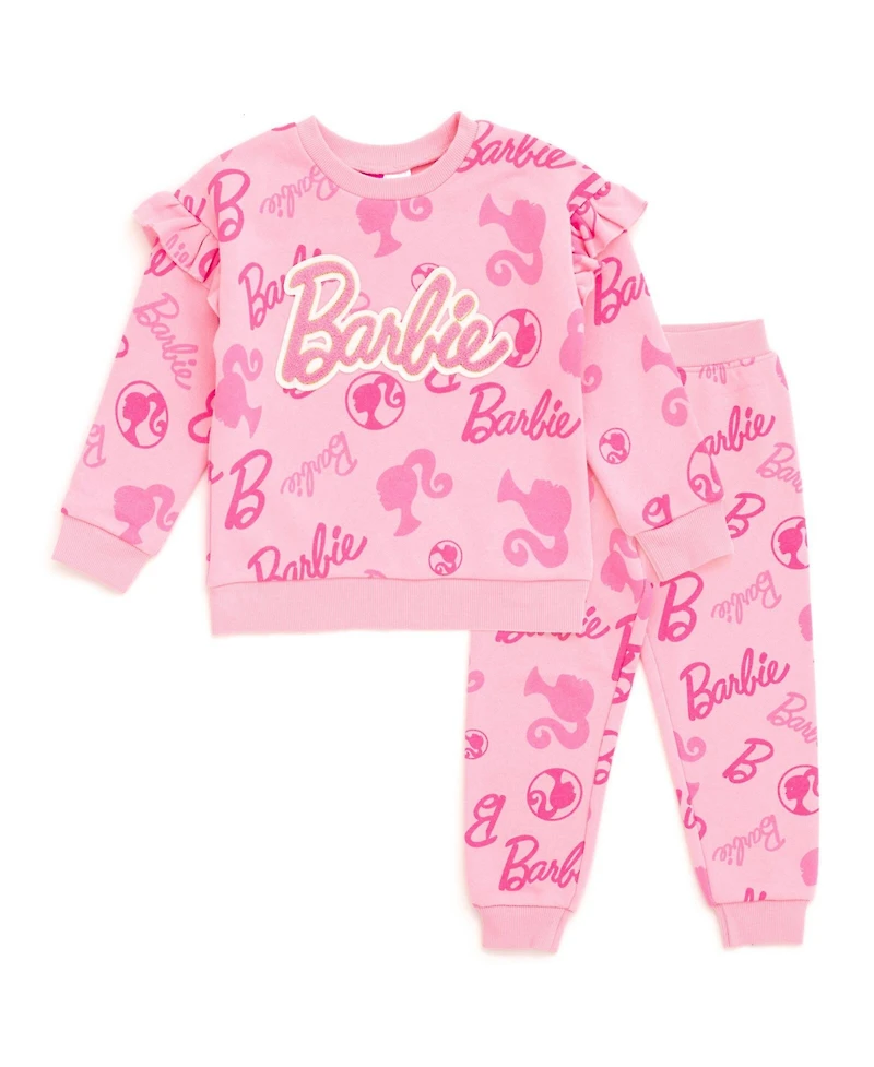 Barbie Toddler Girls Fleece Sweatshirt and Jogger Pants Outfit Set