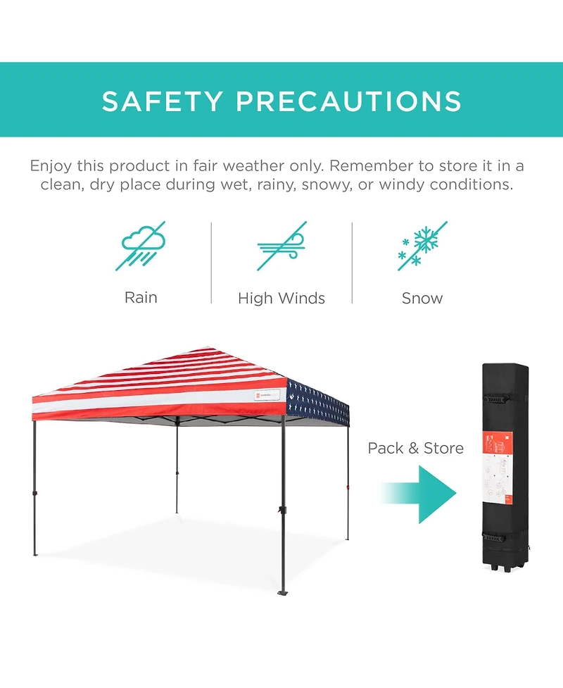 Best Choice Products 10x10ft Easy Setup Pop Up Canopy w/ 1-Button Setup, Wheeled Case