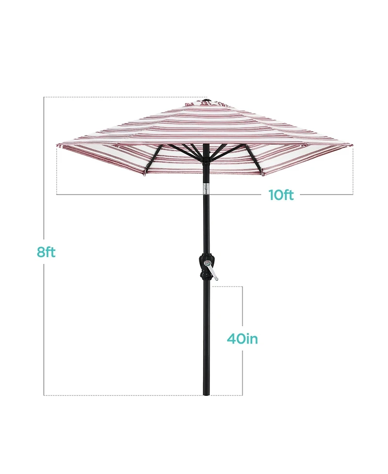 Best Choice Products 10ft Outdoor Steel Striped Market Patio Umbrella w/ Crank, Tilt Push Button, 6 Ribs