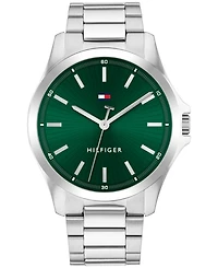 Tommy Hilfiger Men's Quartz Silver-Tone Stainless Steel Bracelet Watch 42mm