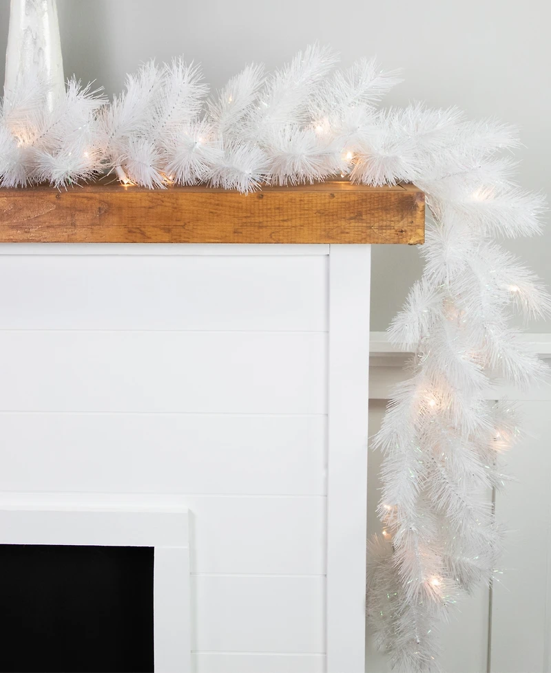 Northlight 9' x 14" Pre-Lit Alaskan Pine Artificial Christmas Garland Warm Led Lights