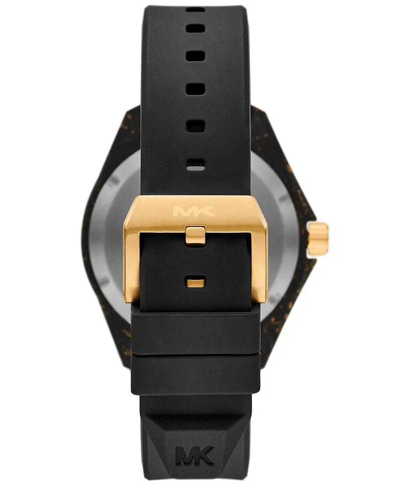Michael Kors Men's Limited-Edition Maritime Three-Hand Black Silicone Watch 45mm