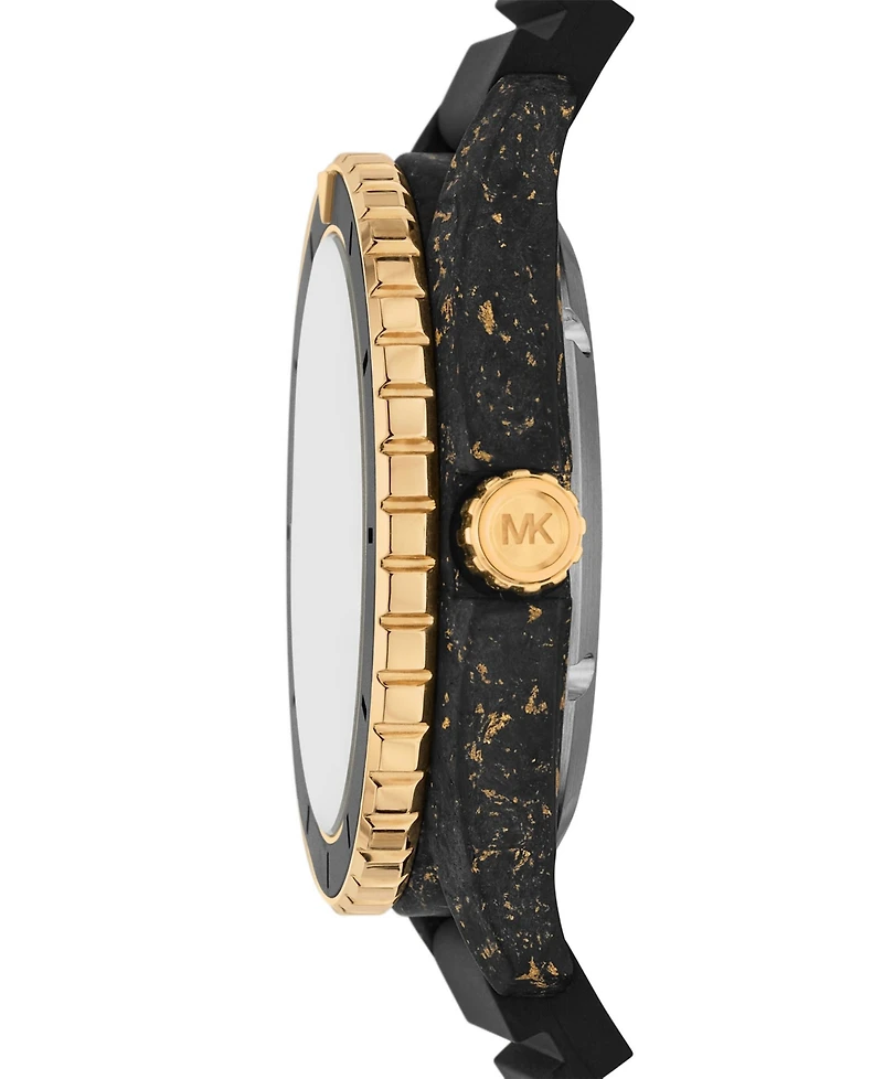 Michael Kors Men's Limited-Edition Maritime Three-Hand Black Silicone Watch 45mm