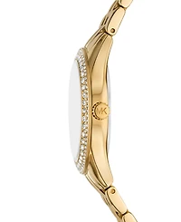 Michael Kors Women's Harlowe Three-Hand Gold-Tone Stainless Steel Watch 33mm