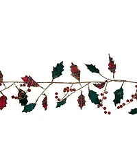Northlight 5' Plaid Holly with Jingle Bells Christmas Garland - Unlit