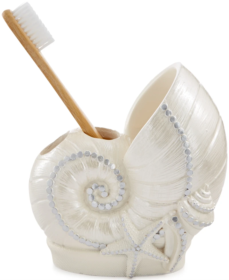Avanti Sequin Shells Beachy Resin Toothbrush Holder