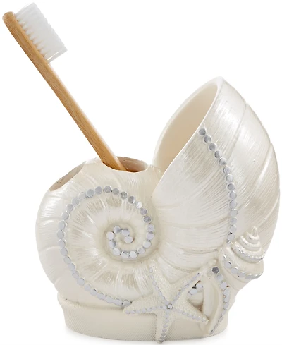 Avanti Sequin Shells Beachy Resin Toothbrush Holder