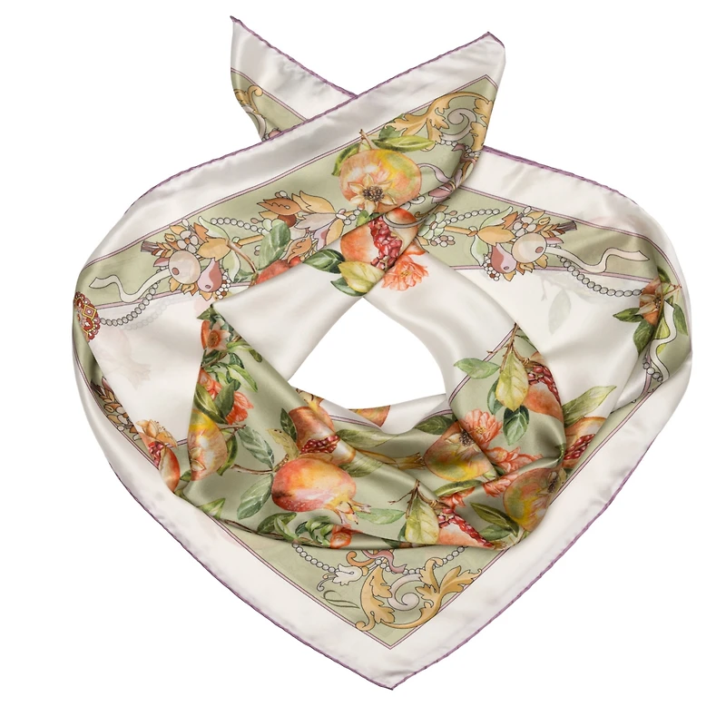 Melograno - Hand Rolled Silk Foulard for Women