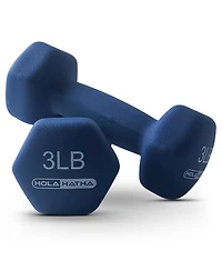 HolaHatha 3, 5, and 8 Pound Dumbbell Hand Weight Set with Storage Rack