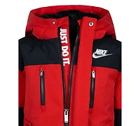 Nike Little Boys Outdoor Woven Hooded Colorblocked Jacket