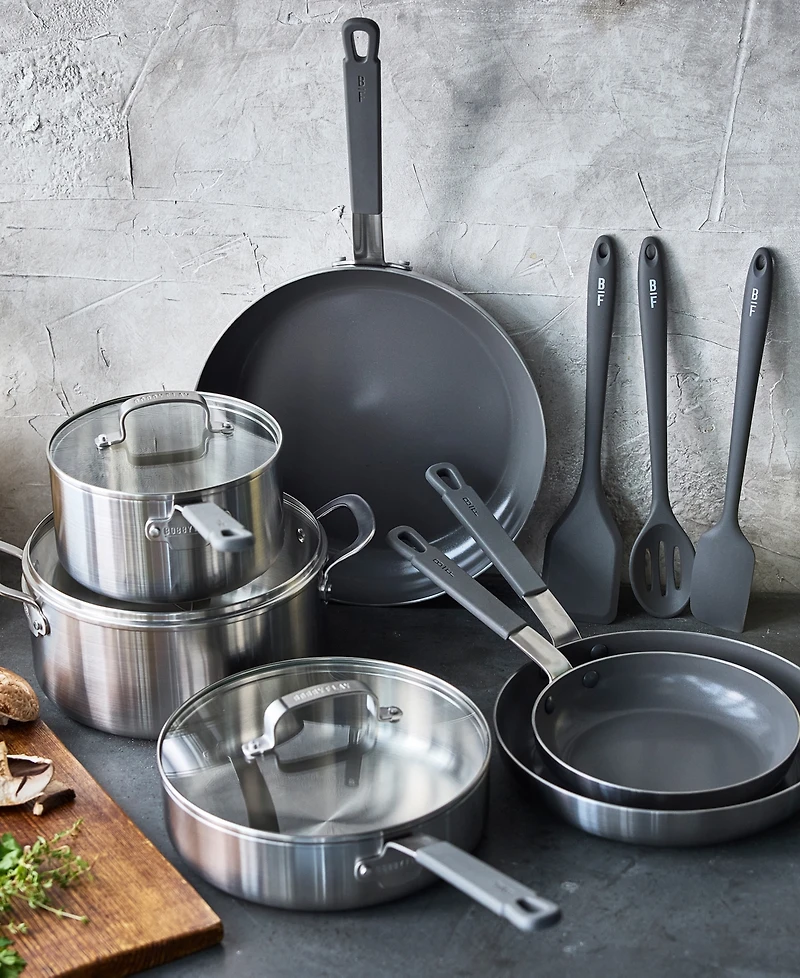 GreenPan X Bobby Flay Stainless Steel Uncoated Nonstick 12-Piece Cookware Set