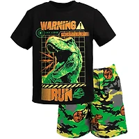 Jurassic World Boys T-Shirt and French Terry Shorts Outfit Set to